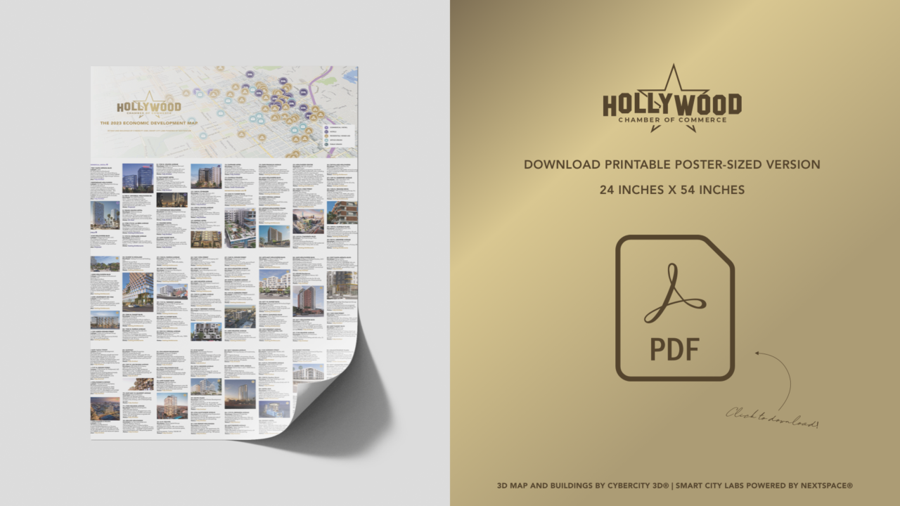 Hollywood Chamber EDS Map 2023 Poster Print Version 1280x720 
